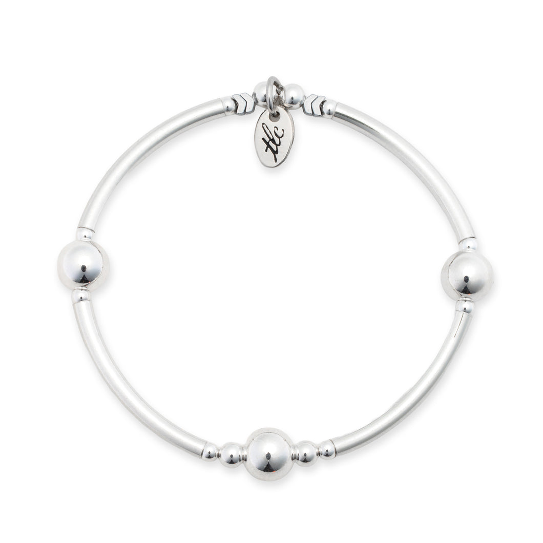Silver Luster - Sterling Silver Stretch Bangle