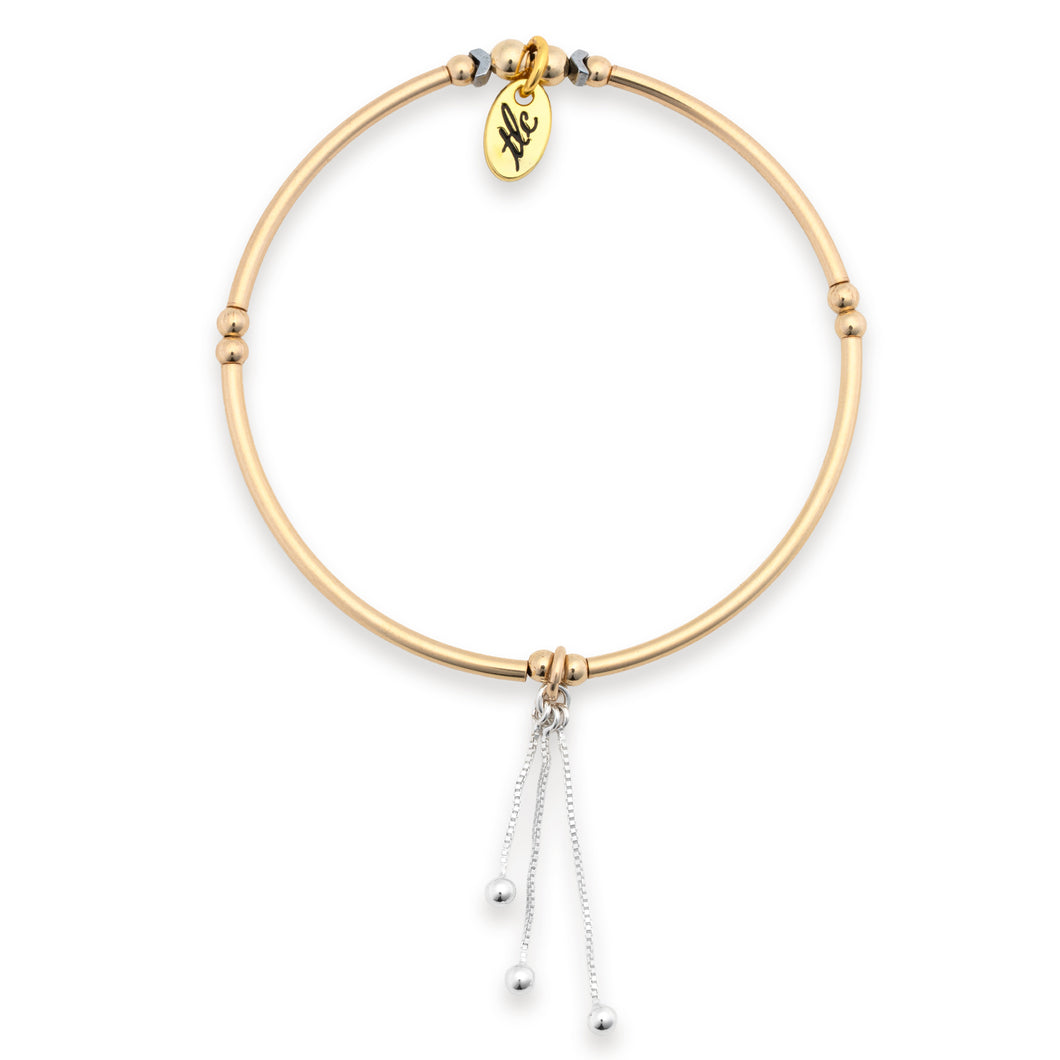 Glitter Posh - Gold Filled & Sterling Silver Stretch Bangle