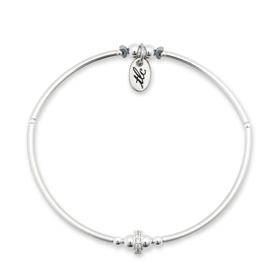 Chic Sparkle - Cubic Zirconia & Sterling Stretch Bangle