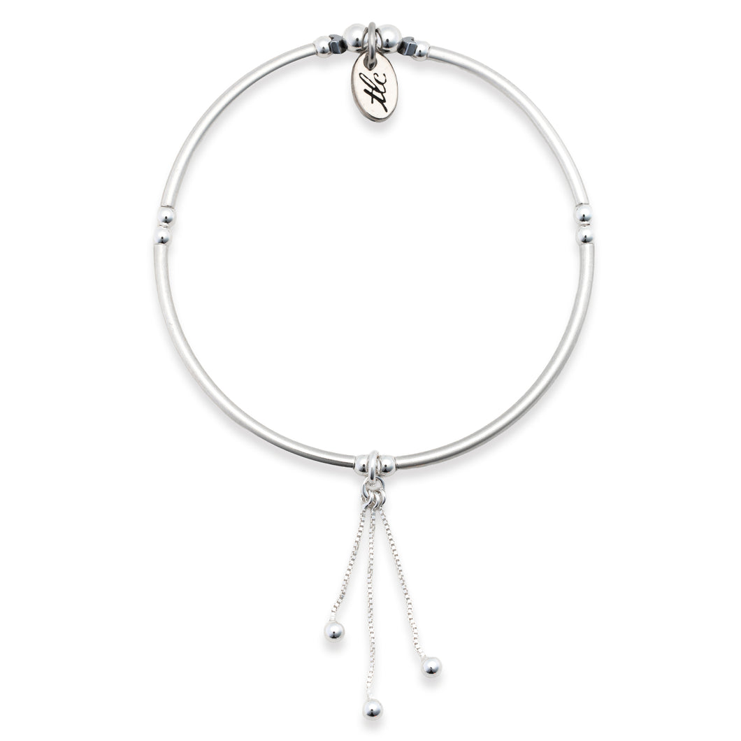 Glitter Posh - Sterling Silver Stretch Bangle