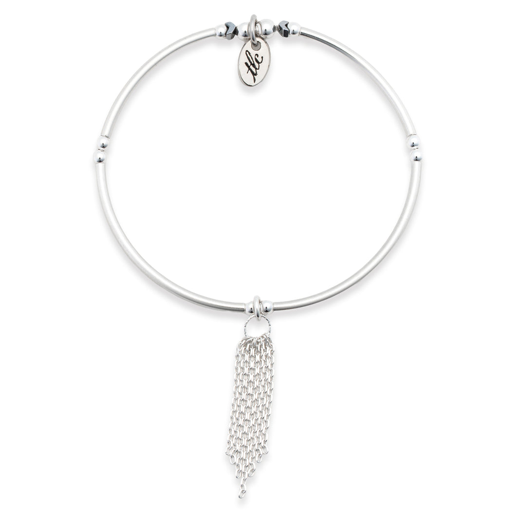 Luxe Glitz - Sterling Silver Stretch Bangle