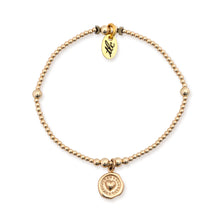 Load image into Gallery viewer, Brave Heart - 2mm Gold Filled &amp; Bronze Charm Resilience Bracelet
