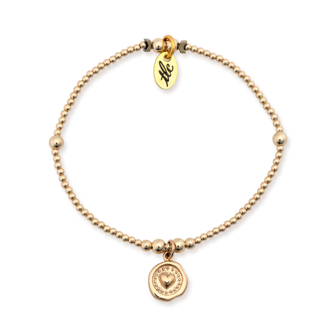 Brave Heart - 2mm Gold Filled & Bronze Charm Resilience Bracelet