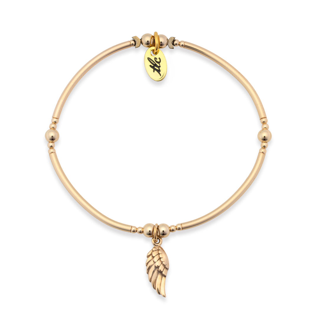 Angelic - Gold Filled & Bronze Charmed Stretch Bangle