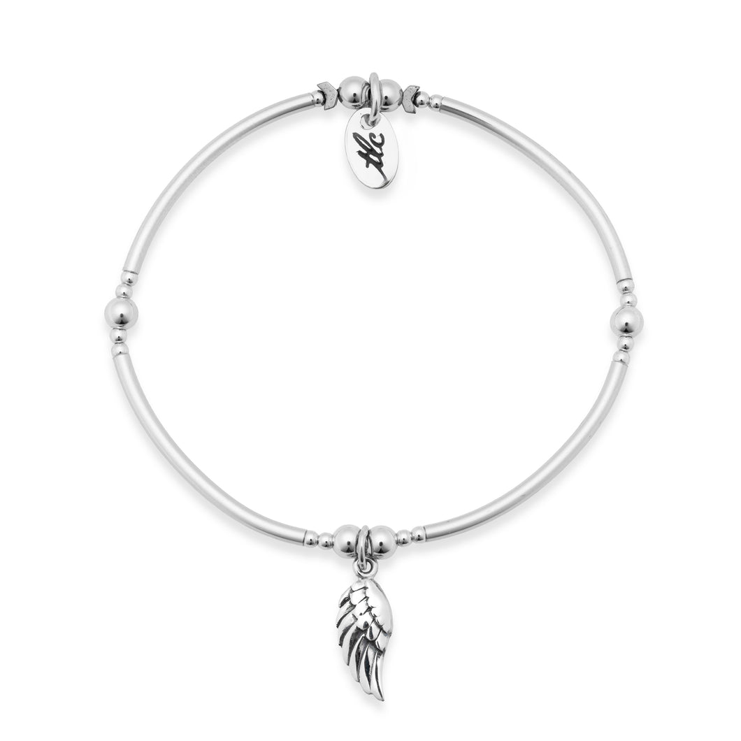 Angelic - Sterling Silver Charmed Stretch Bangle