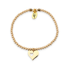 Load image into Gallery viewer, Piece of My Heart - Mama &amp; Mini Gold Filled Stretch Bracelet
