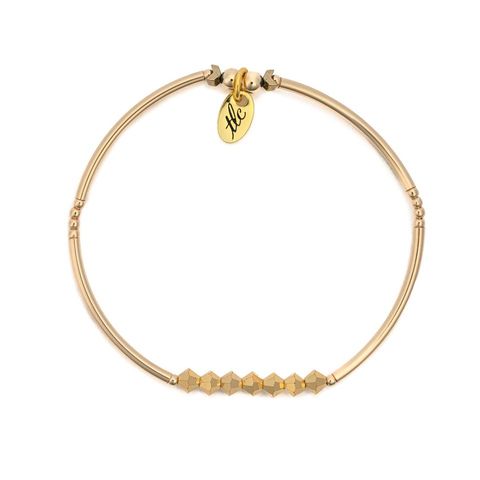 Born to Sparkle - Gold Crystal & Gold Filled Stretch Bangle