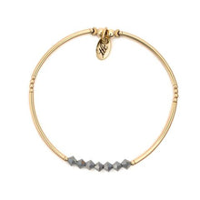 Load image into Gallery viewer, Born to Sparkle - Midnight Crystal &amp; Gold Filled Stretch Bangle
