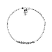 Load image into Gallery viewer, Born to Sparkle - Midnight Crystal &amp; Sterling Silver Stretch Bangle

