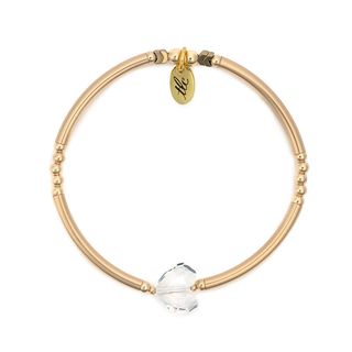 Pretty Heart - Crystal & Gold Filled Stretch Bangle