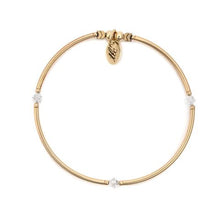 Load image into Gallery viewer, Sweet &amp; Lovely - Crystal &amp; Gold Filled Stretch Bangle
