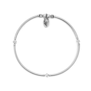 Sweet & Lovely - Crystal & Sterling Silver Stretch Bangle