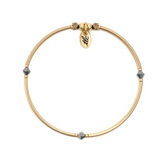 Sweet & Lovely - Midnight Crystal & Gold Filled Stretch Bangle