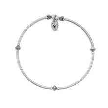 Load image into Gallery viewer, Sweet &amp; Lovely - Silver Crystal &amp; Sterling Silver Stretch Bangle
