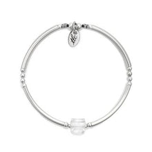 Load image into Gallery viewer, Treasure - Crystal Cube &amp; Sterling Silver Stretch Bangle
