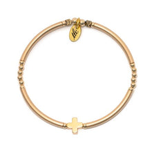 Load image into Gallery viewer, Blessed Gold Stretch Bangle
