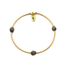 Load image into Gallery viewer, Pyrite Gold Filled Stretch Bangle
