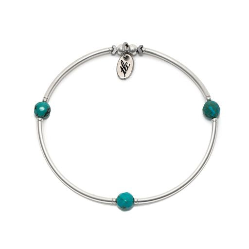 Turquoise Sterling Silver Stretch Bangle