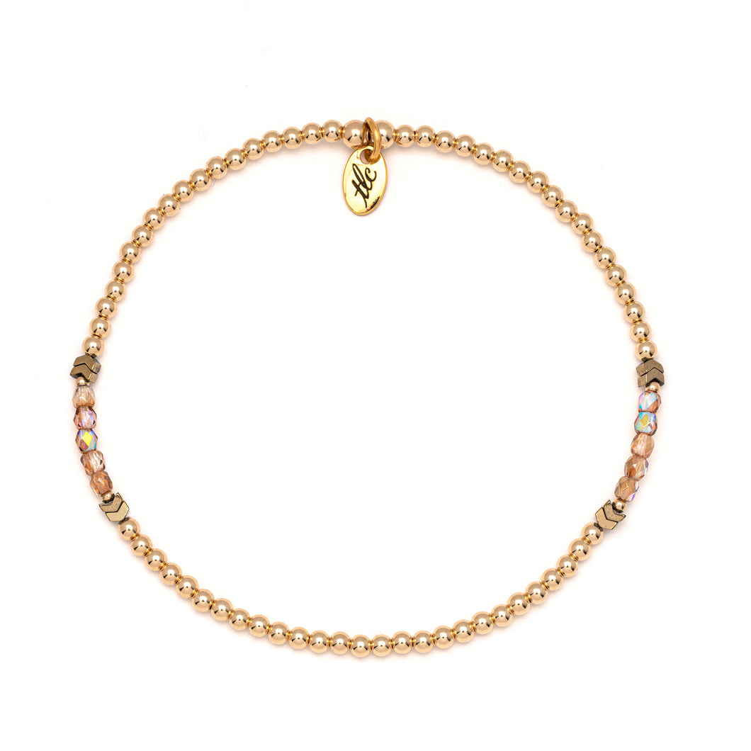 Choose to Shine - Czech Glass & Gold Filled Resilience Anklet