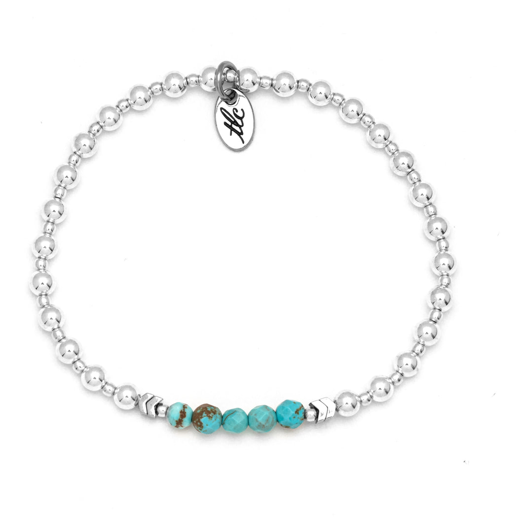 Find Serenity - Turquoise & Sterling Silver Resilience Bracelet