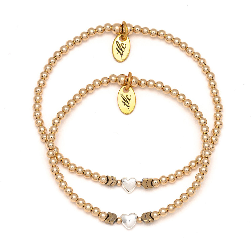 Heart to Heart - Gold Filled Resilience Bracelet Set
