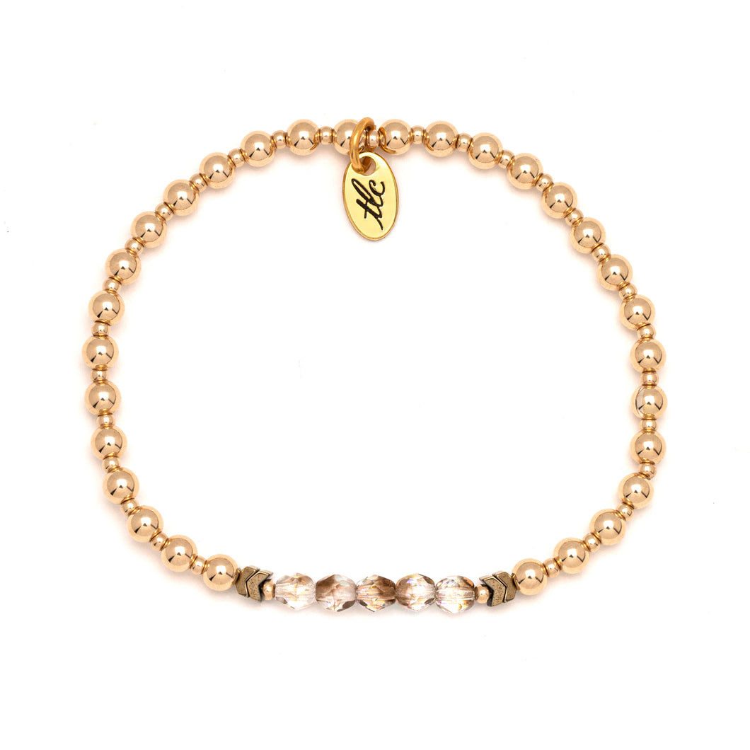 Think like a Queen - Czech Glass & Gold Filled Resilience Bracelet