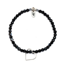 Load image into Gallery viewer, Follow Your Heart - Black Agate Stretch Bracelet
