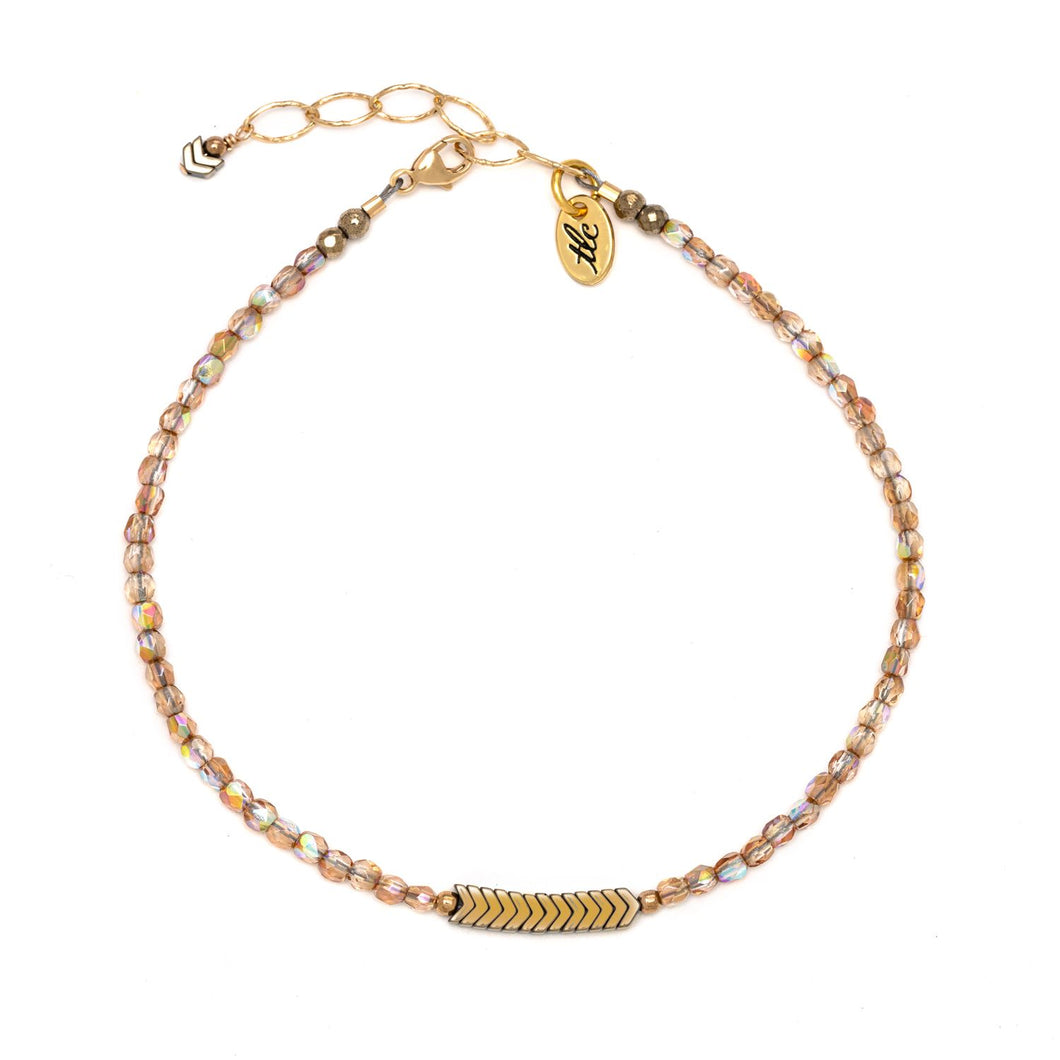 Gold Czech Glass Classic Anklet