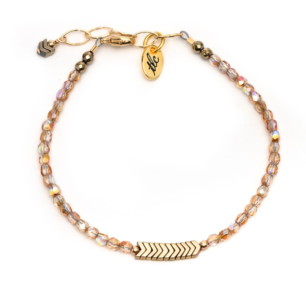 Gold Czech Glass Classic Bracelet