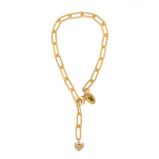 Gold Paperclip Linked Chain Bracelet