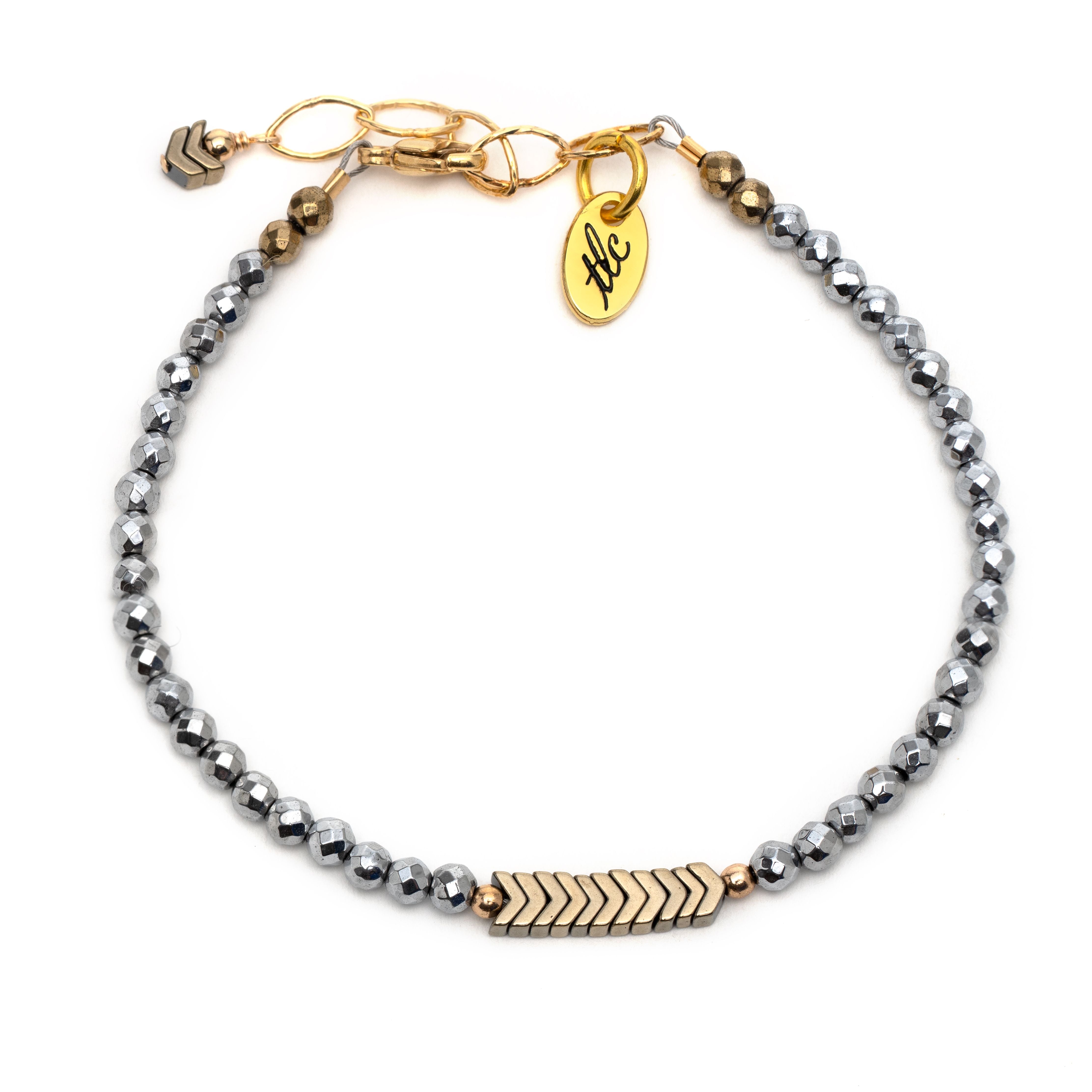 "in good hands" Mixed Metal Hematite Bracelet tlc moving forward