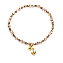 Load image into Gallery viewer, Rose Gold Hematite &amp; Gold Design Stretch Bracelet
