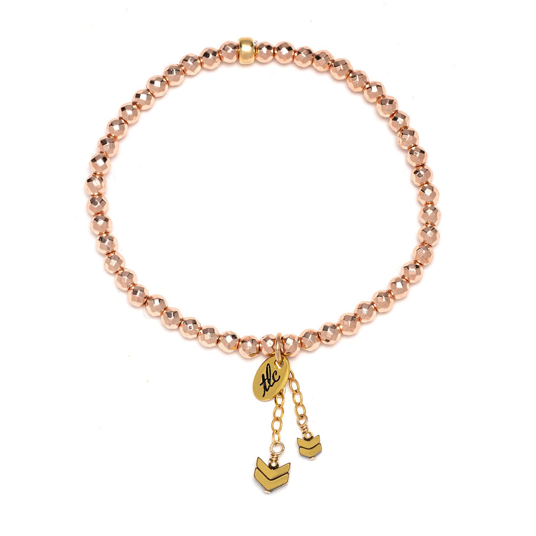 Rose Gold Hematite Stretch Bracelet